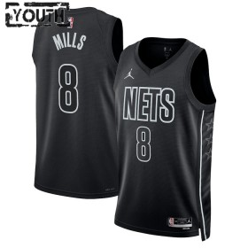 Camiseta Niños NBA Brooklyn Nets Patty Mills 8 2022-23 Jordan Statement Edition Negro Swingman